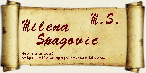 Milena Špagović vizit kartica